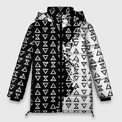 Куртка зимняя женская Ведьмак 3 магические знаки, цвет: 3D-черный