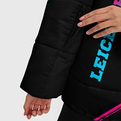 Куртка зимняя женская Leicester City - neon gradient вертикально, цвет: 3D-черный — фото 2
