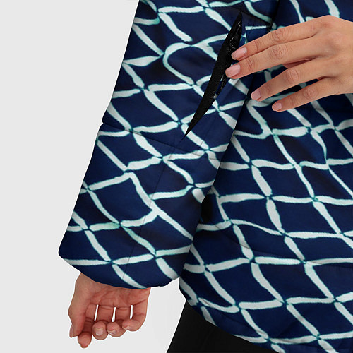 Женская зимняя куртка Ромбичный узор / 3D-Светло-серый – фото 5