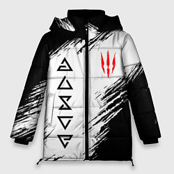 Куртка зимняя женская Магические знаки ведьмаков, цвет: 3D-черный