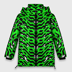 Женская зимняя куртка Агрессивный зелёный паттерн
