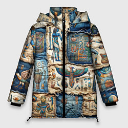Женская зимняя куртка Пэчворк из Египетских мотивов