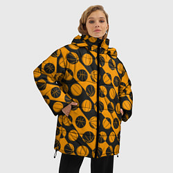 Куртка зимняя женская Баскетбольный дизайн, цвет: 3D-черный — фото 2