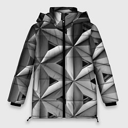 Куртка зимняя женская Черно белый узор, цвет: 3D-светло-серый