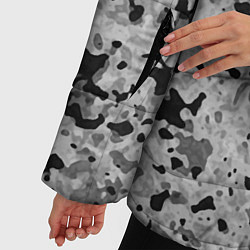 Куртка зимняя женская Чёрно-серый абстракция пятна, цвет: 3D-черный — фото 2