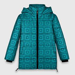 Женская зимняя куртка Геометрический синий узор