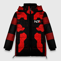 Куртка зимняя женская Mass Effect - Red armor, цвет: 3D-светло-серый