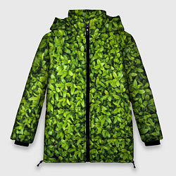 Куртка зимняя женская Зелёная трава листья, цвет: 3D-черный
