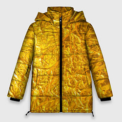 Куртка зимняя женская Текстура золотой мятой поверхности, цвет: 3D-красный