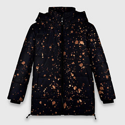 Куртка зимняя женская Чёрно-синий с золотым напылением, цвет: 3D-черный