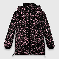 Куртка зимняя женская Чёрный с мелкими розовыми брызгами, цвет: 3D-черный
