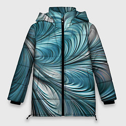 Куртка зимняя женская Металлические завитки узоры, цвет: 3D-черный