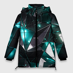 Куртка зимняя женская Геометрическая абстракция Блестящие грани, цвет: 3D-светло-серый