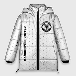 Женская зимняя куртка Manchester United sport на светлом фоне вертикальн