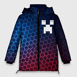 Женская зимняя куртка Minecraft неоновые соты