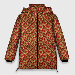 Куртка зимняя женская Звезды в стиле СССР, цвет: 3D-красный