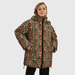 Куртка зимняя женская 9 мая солдаты паттерн, цвет: 3D-светло-серый — фото 2