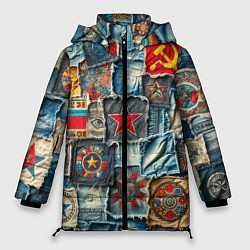 Женская зимняя куртка Ретро пэчворк СССР