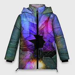 Куртка зимняя женская Расколотое стекло - космическая туманность, цвет: 3D-черный