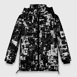 Куртка зимняя женская Геометрия черно-белая, цвет: 3D-светло-серый