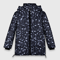 Куртка зимняя женская Соты металлический синий, цвет: 3D-светло-серый