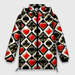 Куртка зимняя женская Масти игральных карт, цвет: 3D-светло-серый
