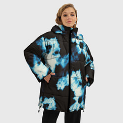 Куртка зимняя женская Чёрно синий тай дай, цвет: 3D-черный — фото 2