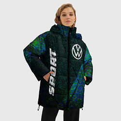 Куртка зимняя женская Volkswagen sport glitch blue, цвет: 3D-черный — фото 2
