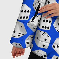 Куртка зимняя женская Игральные кубики узор, цвет: 3D-черный — фото 2