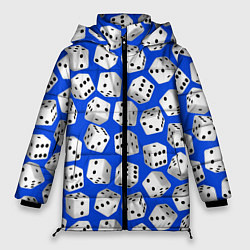 Куртка зимняя женская Игральные кубики узор, цвет: 3D-черный