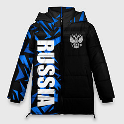 Женская зимняя куртка Россия - синяя абстракция