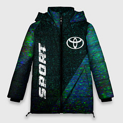 Куртка зимняя женская Toyota sport glitch blue, цвет: 3D-черный