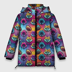Куртка зимняя женская Furry color anime faces, цвет: 3D-светло-серый