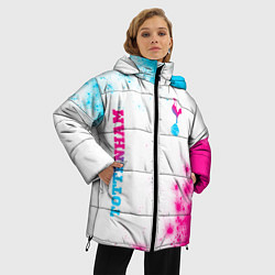 Куртка зимняя женская Tottenham neon gradient style вертикально, цвет: 3D-черный — фото 2