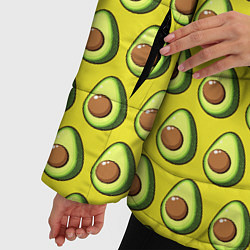 Куртка зимняя женская Паттерн с авокадо в разрезе, цвет: 3D-красный — фото 2