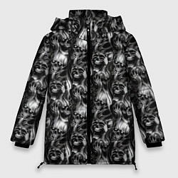 Куртка зимняя женская Smoke skulls, цвет: 3D-черный