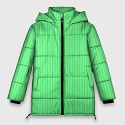 Куртка зимняя женская Райский зелёный полосатый, цвет: 3D-светло-серый