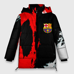 Куртка зимняя женская Barcelona fc краски спорт, цвет: 3D-черный