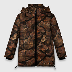 Куртка зимняя женская Элементаль земли текстура, цвет: 3D-красный