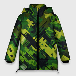 Куртка зимняя женская Camouflage - pattern ai art, цвет: 3D-черный