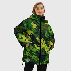 Куртка зимняя женская Camouflage - pattern ai art, цвет: 3D-черный — фото 2