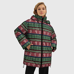Куртка зимняя женская Древняя Мексика, цвет: 3D-красный — фото 2