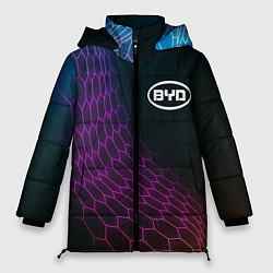 Куртка зимняя женская BYD neon hexagon, цвет: 3D-черный