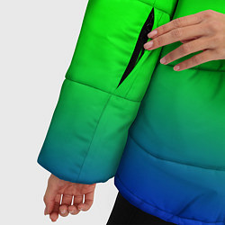 Куртка зимняя женская Зелёный градиент текстура, цвет: 3D-черный — фото 2