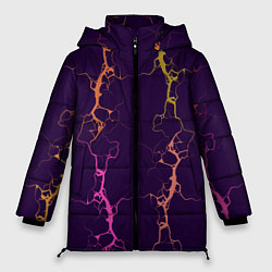 Куртка зимняя женская Молнии на пурпурном, цвет: 3D-светло-серый