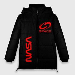 Куртка зимняя женская Nasa space red logo, цвет: 3D-светло-серый