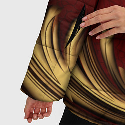 Куртка зимняя женская Классический золотой узор на красном бархате, цвет: 3D-красный — фото 2
