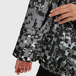 Куртка зимняя женская Тёмный серо-коричневый текстурированный, цвет: 3D-черный — фото 2