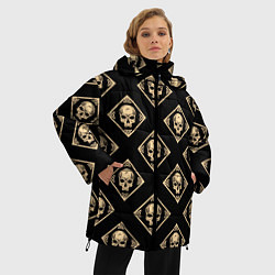 Куртка зимняя женская Черепа текстурные, цвет: 3D-черный — фото 2