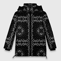 Куртка зимняя женская Трефовая масть узор, цвет: 3D-черный